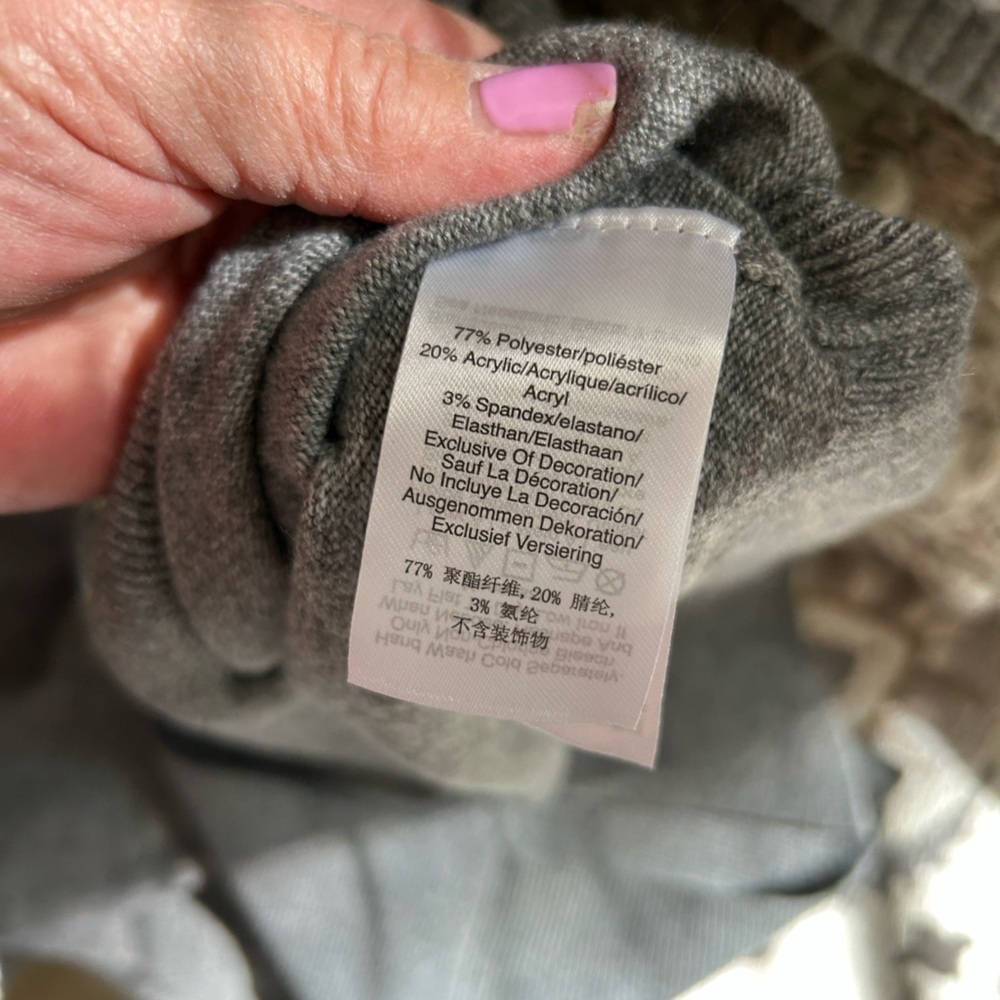 DKNY Gray Sweater with Crystal Collar - Picture 11 of 11